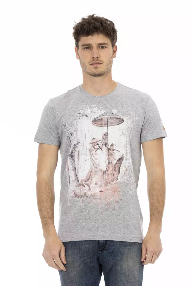 Gray Cotton Men T-Shirt - SEHABRANDS