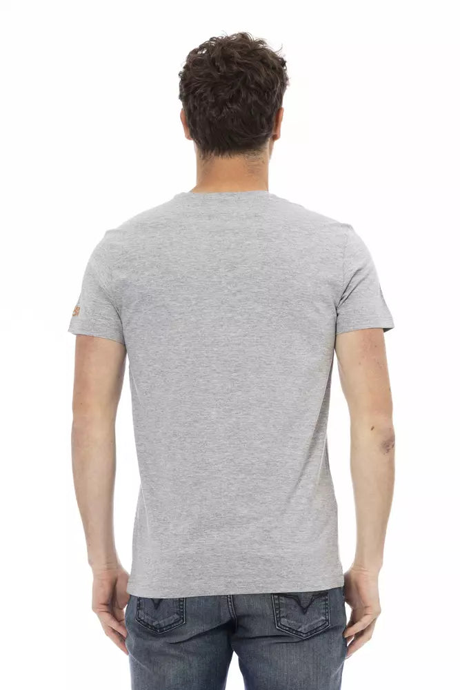 Gray Cotton Men T-Shirt - SEHABRANDS