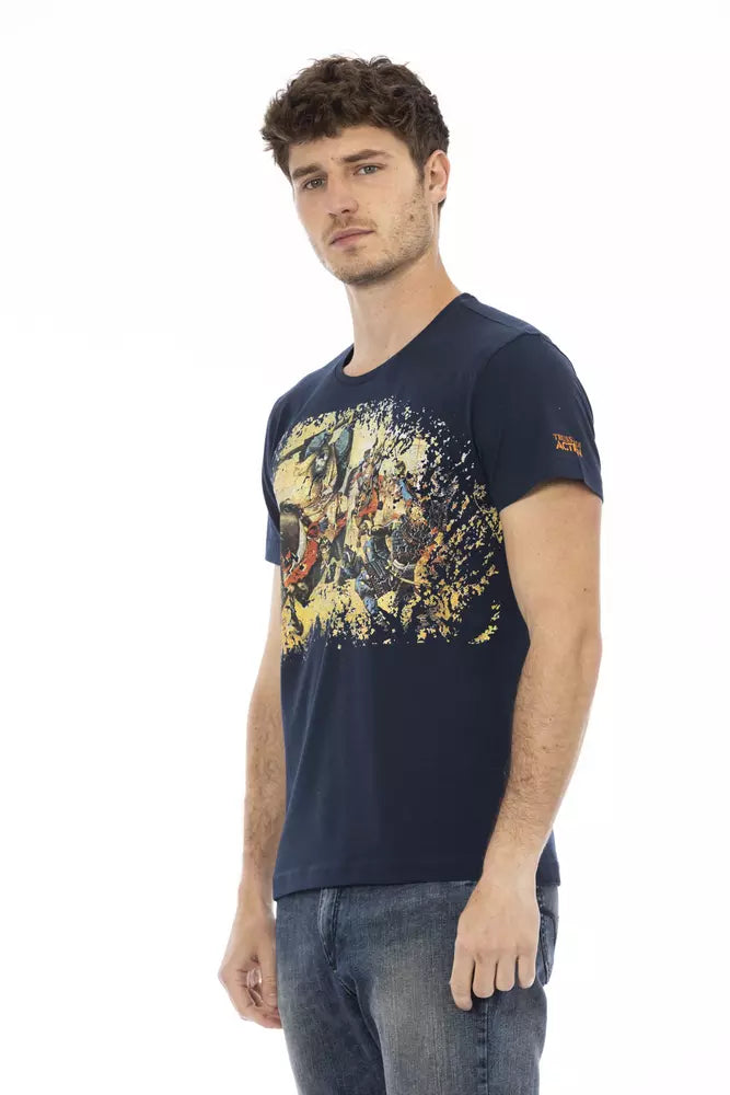 Blue Cotton Men T-Shirt - SEHABRANDS