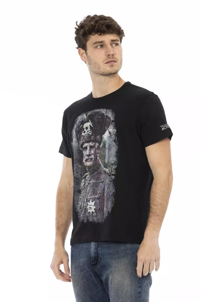 Black Cotton Men T-Shirt - SEHABRANDS