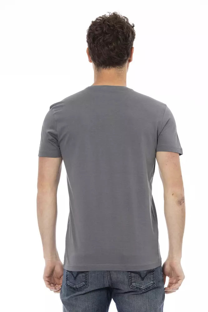 Gray Cotton Men T-Shirt - SEHABRANDS