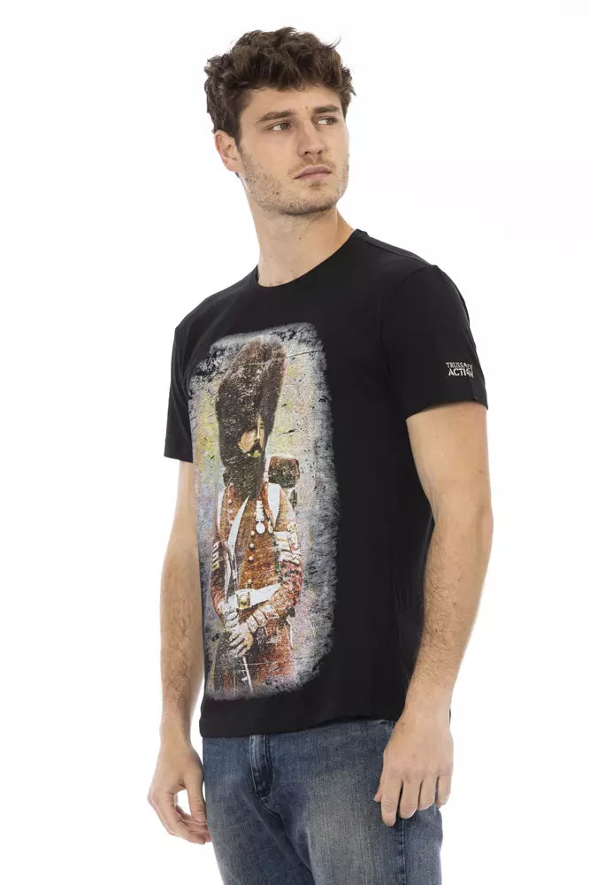 Black Cotton Men T-Shirt - SEHABRANDS