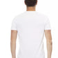 Sleek White Cotton Blend Tee with Graphic Front - SEHABRANDS