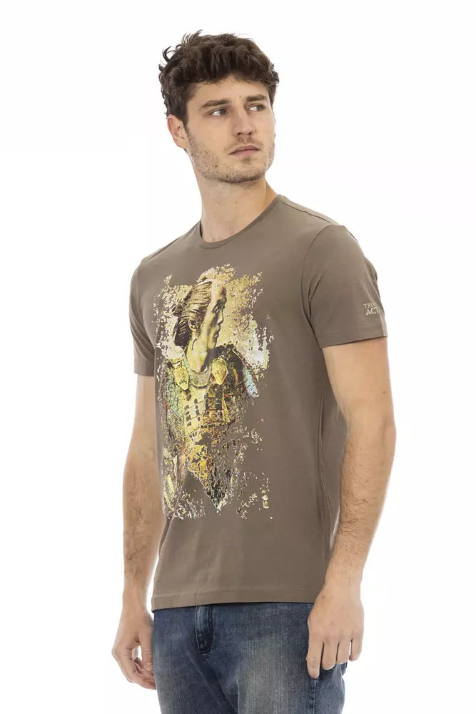 Brown Cotton Men T-Shirt - SEHABRANDS