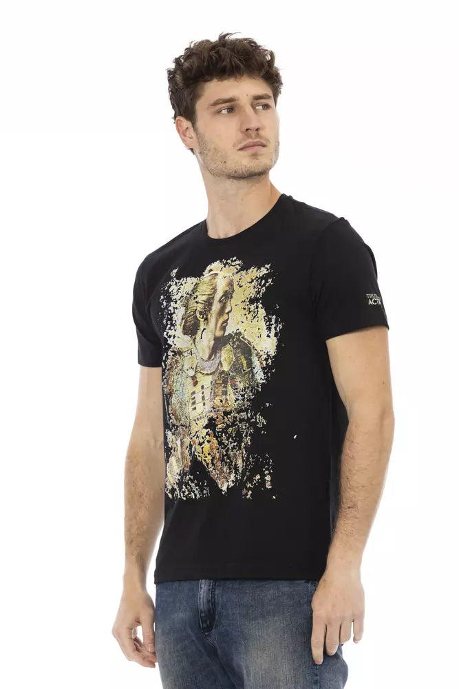 Black Cotton Men T-Shirt - SEHABRANDS