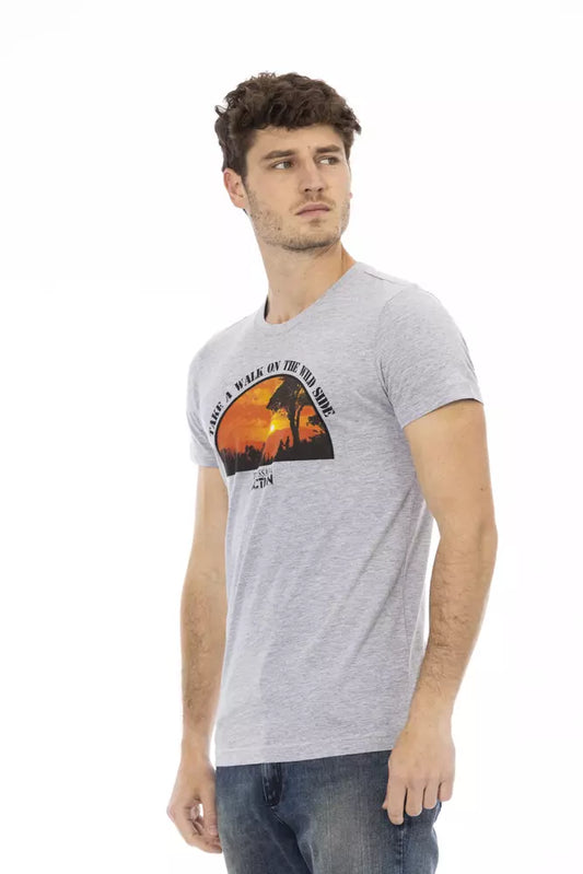 Gray Cotton Men T-Shirt - SEHABRANDS