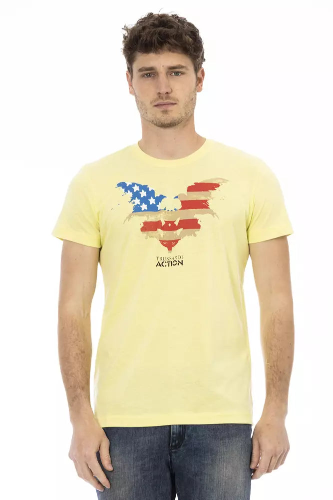 Yellow Cotton Men T-Shirt - SEHABRANDS