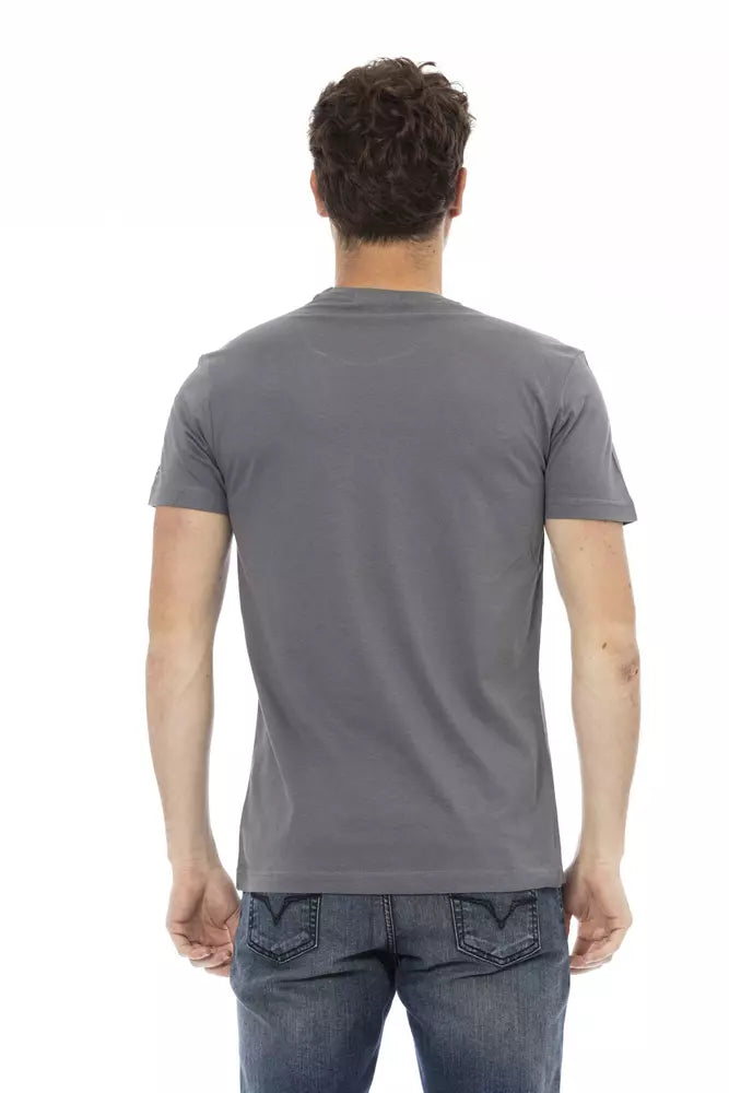 Gray Cotton Men T-Shirt - SEHABRANDS