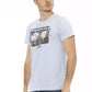 Light Blue Cotton Men T-Shirt - SEHABRANDS