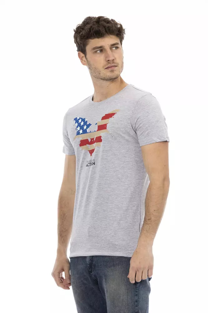 Gray Cotton Men T-Shirt - SEHABRANDS