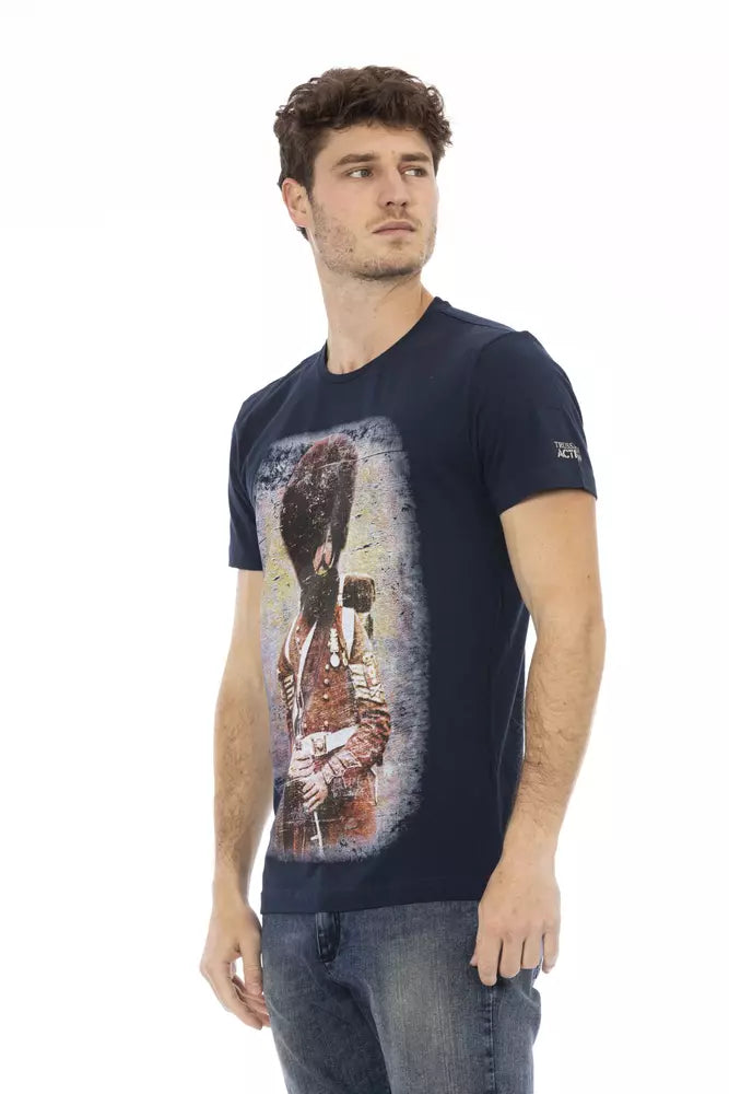 Blue Cotton Men T-Shirt - SEHABRANDS