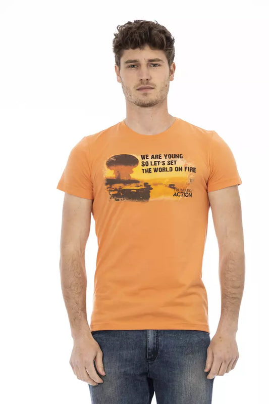 Orange Cotton Men T-Shirt - SEHABRANDS