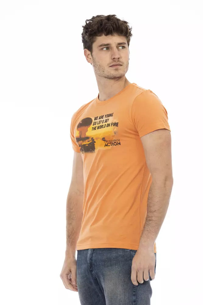 Orange Cotton Men T-Shirt - SEHABRANDS