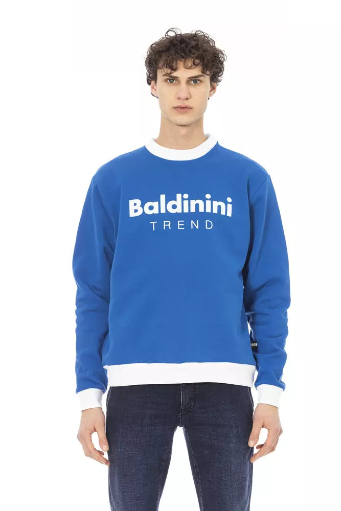 Blue Cotton Men Sweater - SEHABRANDS