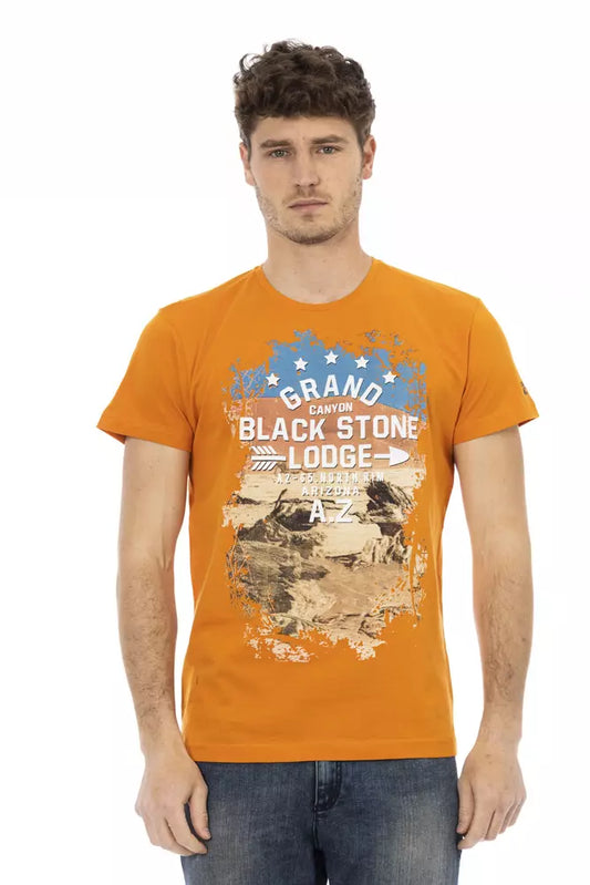 Orange Cotton Men T-Shirt - SEHABRANDS