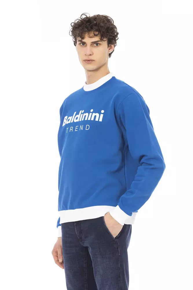 Blue Cotton Men Sweater - SEHABRANDS