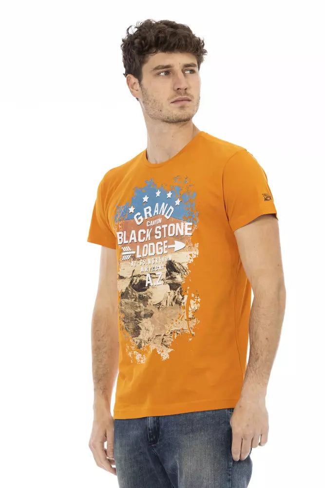 Orange Cotton Men T-Shirt - SEHABRANDS