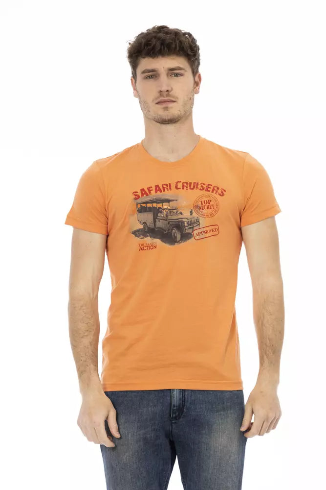 Orange Cotton Men T-Shirt - SEHABRANDS