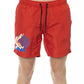 Red Polyester Men Swim Short - SEHABRANDS