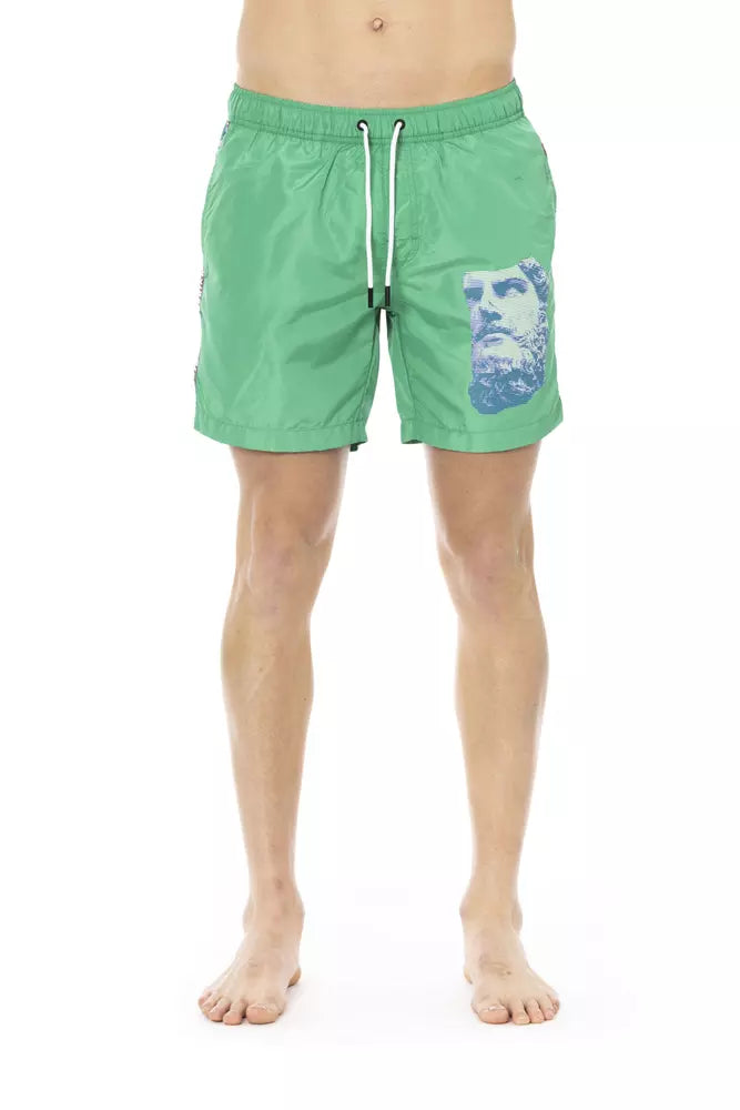 Green Polyester Men Swim Short - SEHABRANDS