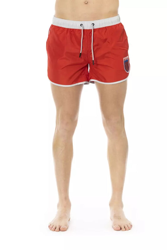 Red Polyester Men Swim Short - SEHABRANDS