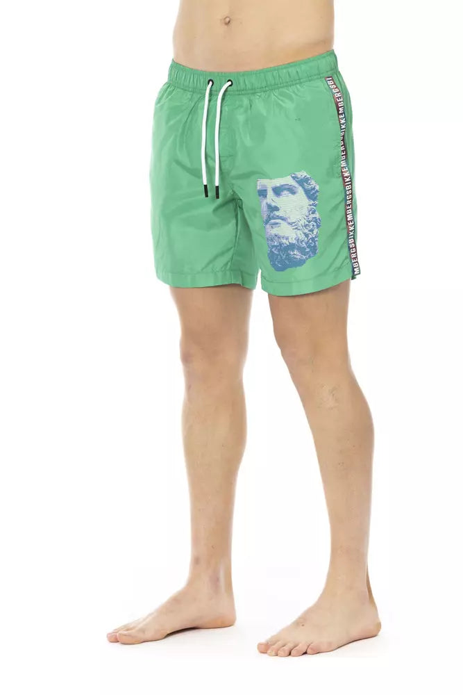 Green Polyester Men Swim Short - SEHABRANDS