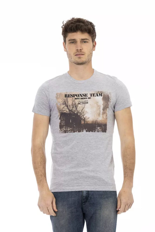 Gray Cotton Mens TShirt - SEHABRANDS