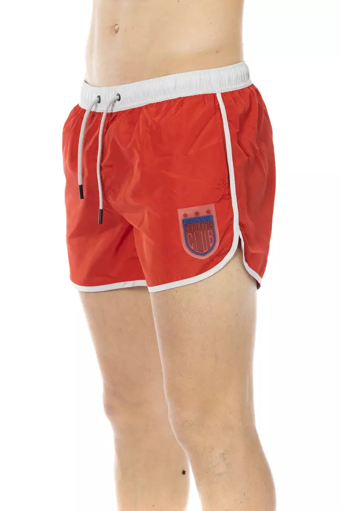 Red Polyester Men Swim Short - SEHABRANDS