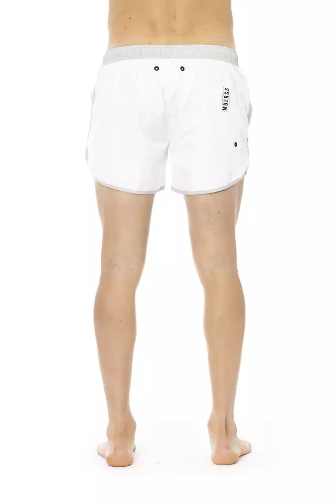 White Polyester Men Swim Short - SEHABRANDS