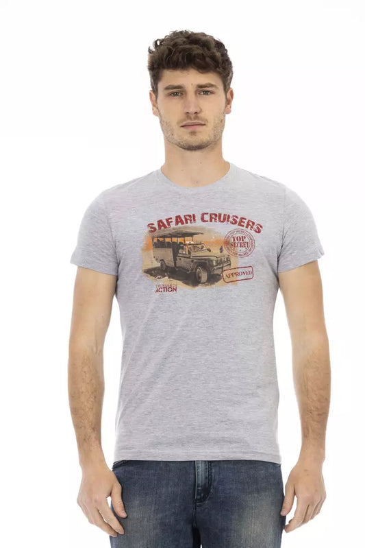 Gray Cotton Men T-Shirt - SEHABRANDS