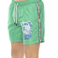 Green Polyester Men Swim Short - SEHABRANDS