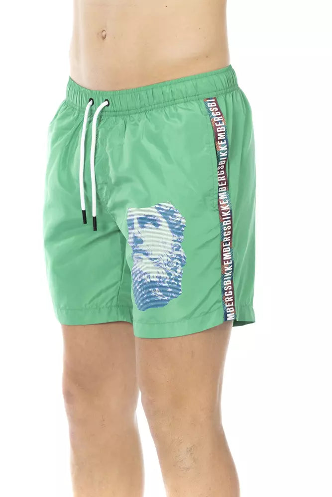 Green Polyester Men Swim Short - SEHABRANDS