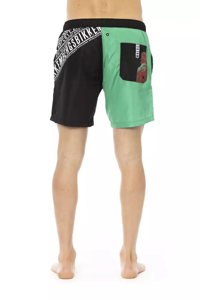 Green Polyester Men Swim Short - SEHABRANDS