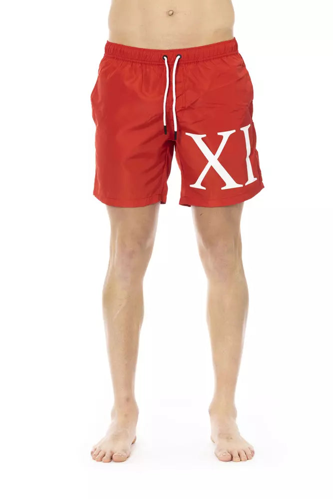 Red Polyester Men Swim Short - SEHABRANDS