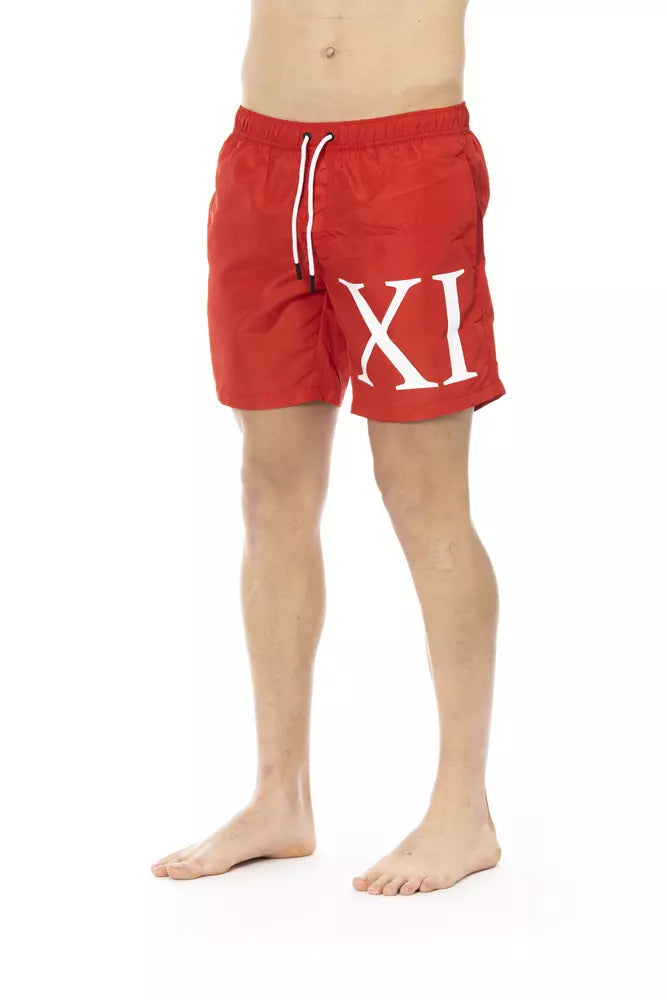 Red Polyester Men Swim Short - SEHABRANDS