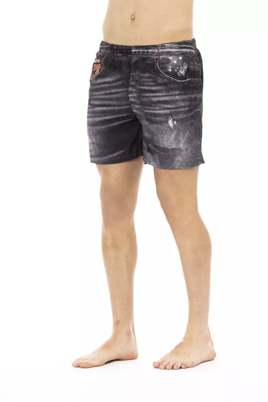 Black Polyester Men's Swim Short - SEHABRANDS