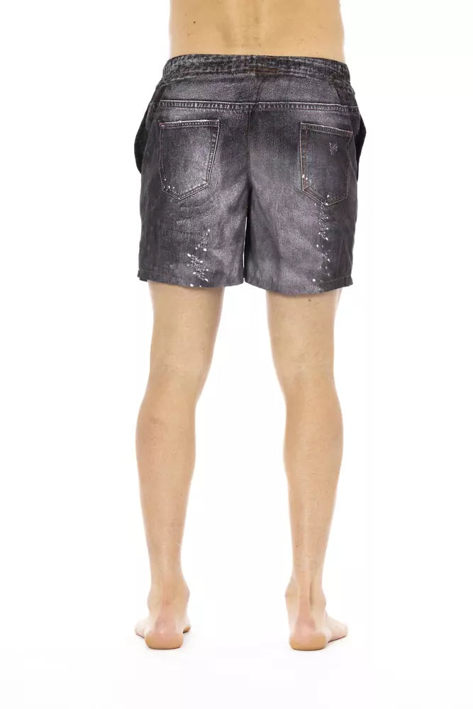 Black Polyester Men's Swim Short - SEHABRANDS