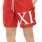 Red Polyester Men Swim Short - SEHABRANDS