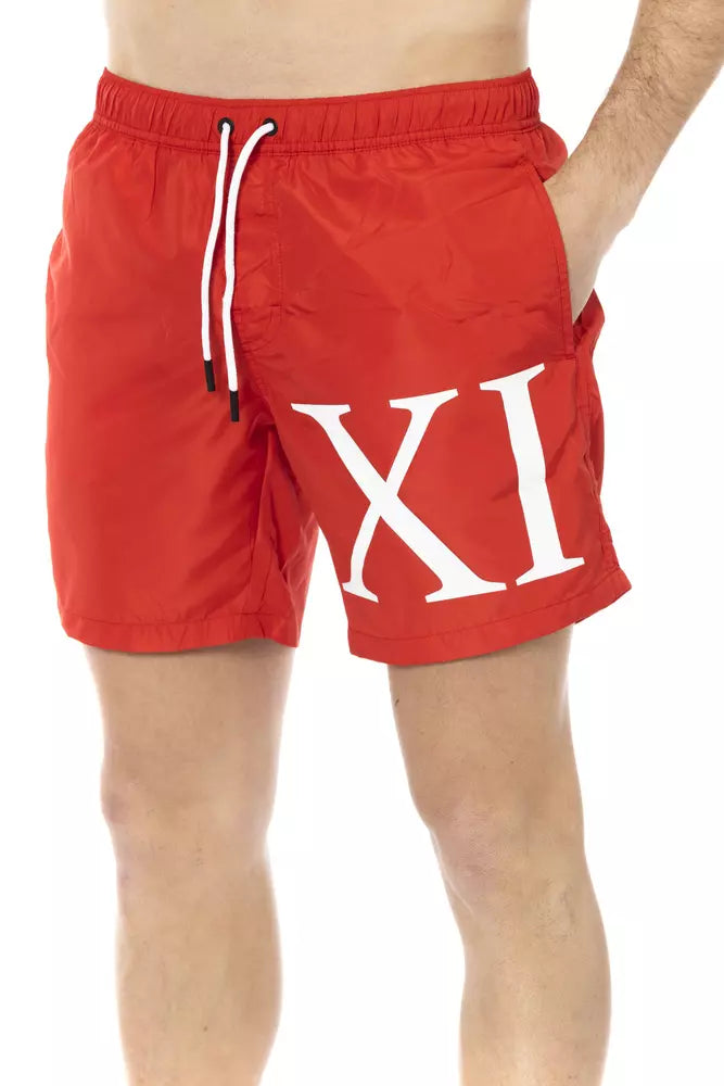 Red Polyester Men Swim Short - SEHABRANDS