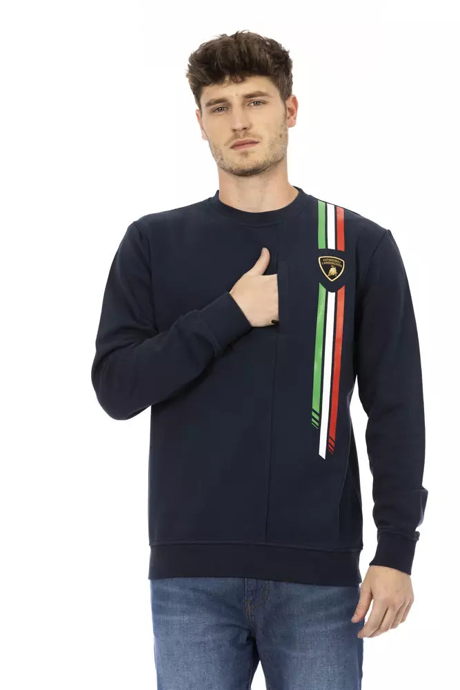 Blue Cotton Men Sweater - SEHABRANDS