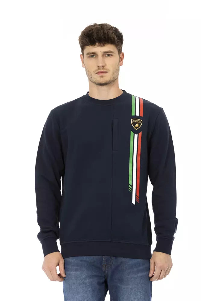 Blue Cotton Men Sweater - SEHABRANDS