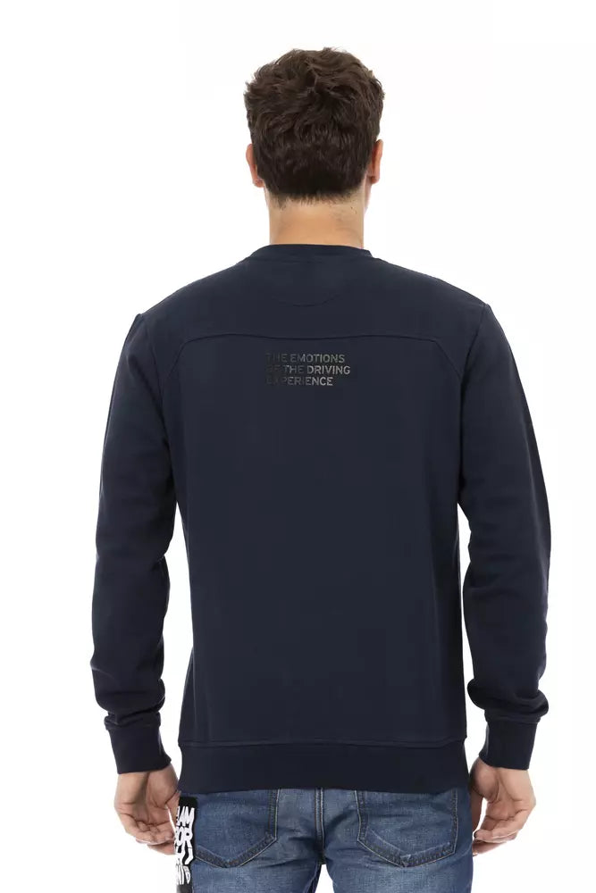 Blue Cotton Men Sweater - SEHABRANDS