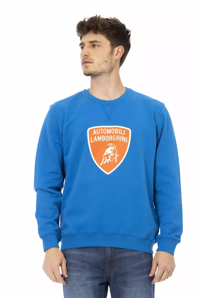 Blue Cotton Men Sweater - SEHABRANDS