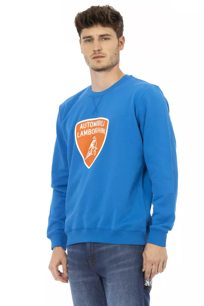 Blue Cotton Men Sweater - SEHABRANDS