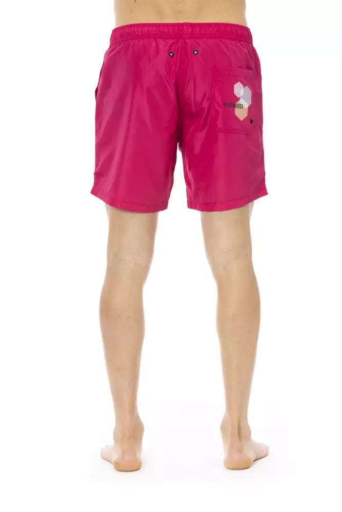 Fuchsia Polyester Men Swim Short - SEHABRANDS