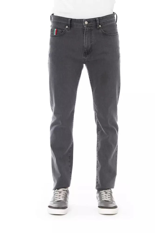 Gray Cotton Men Jeans - SEHABRANDS