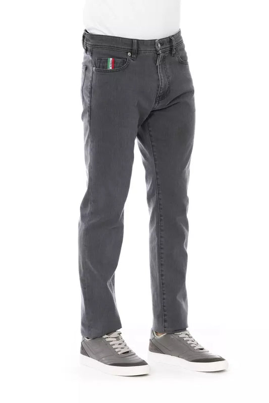 Gray Cotton Men Jeans - SEHABRANDS