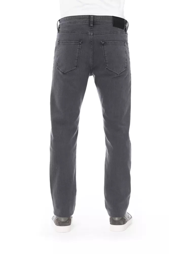 Gray Cotton Men Jeans - SEHABRANDS