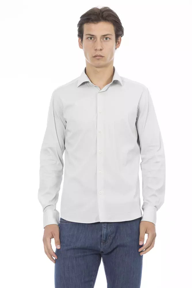 Gray Cotton Men Shirt - SEHABRANDS