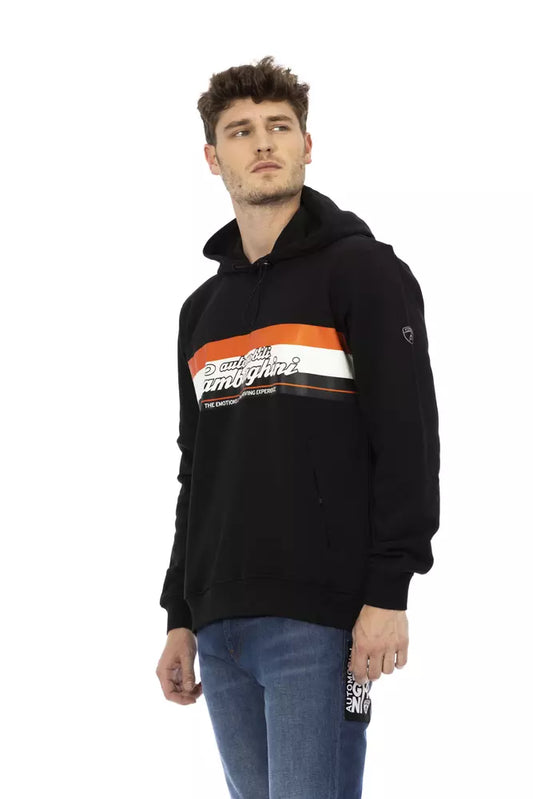 Black Cotton Men Sweater with Hood - SEHABRANDS